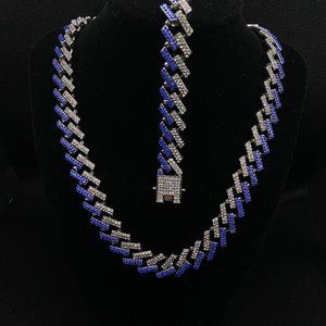 14k Gold Plated Necklace Bracelet Set